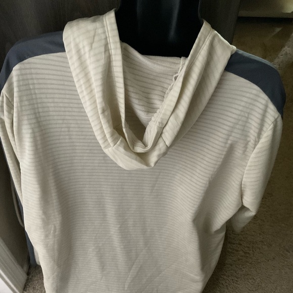 Mens used size XL ASICS white grey pullover hoodie long sleeve running Pre own - Picture 5 of 7